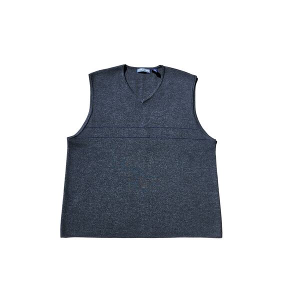 Structure 100% Merino Wool Men's Sweater Vest Grey XL Preppy Cozy Core Workwear - Picture 1 of 7